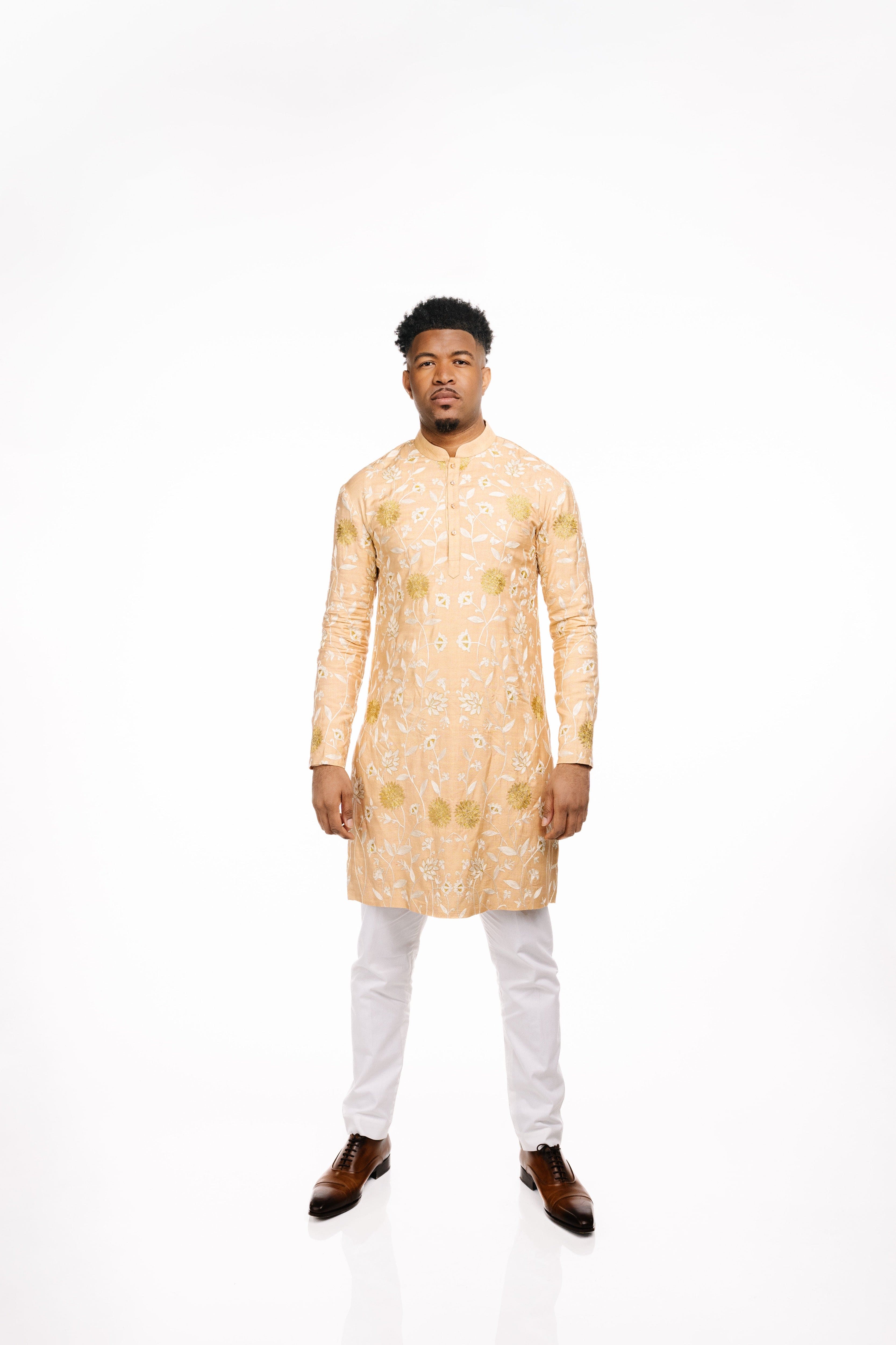 Floral Shali Kurta Set